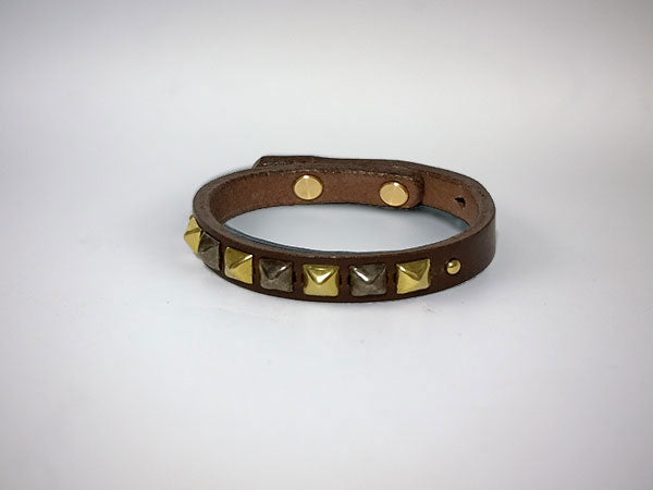 TYPE VBL6 NARROW LEATHER BRACELET-Pyramid-