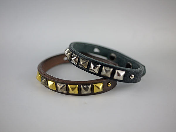 TYPE VBL6 NARROW LEATHER BRACELET-Pyramid-